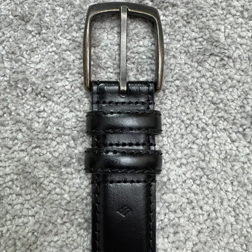 Penguin Full Grain Italian Leather Buckle Dress Belt Mens 45/115 Black Classic